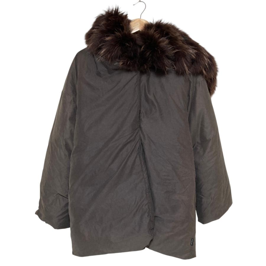 美品　モンクレール　ブラウン フード付き ロングダウンコート　ジャケットサイズ1 MONCLER（モンクレール） 良品 ヴィンテージ ファーフード付き ダウン