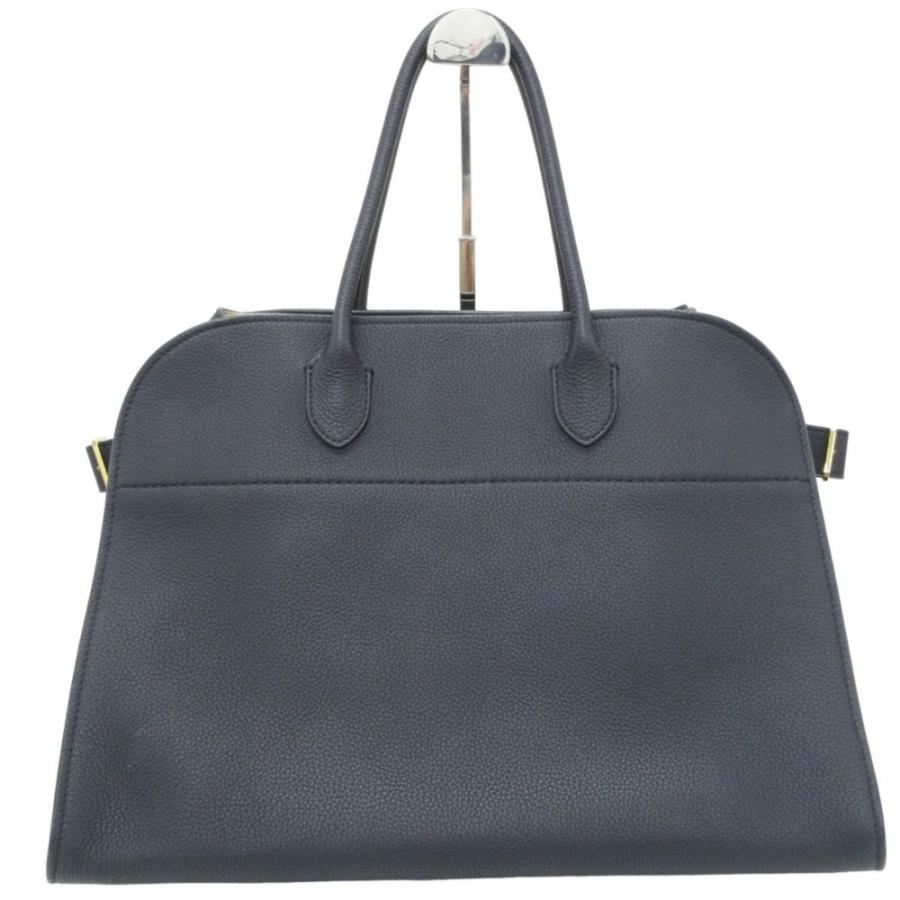 THE ROWザロウ★マルゴー15 レザーハンドバッグネイビー Aランク 新品同様 THE ROW ザロウ MARGAUX 15 マルゴー レザー