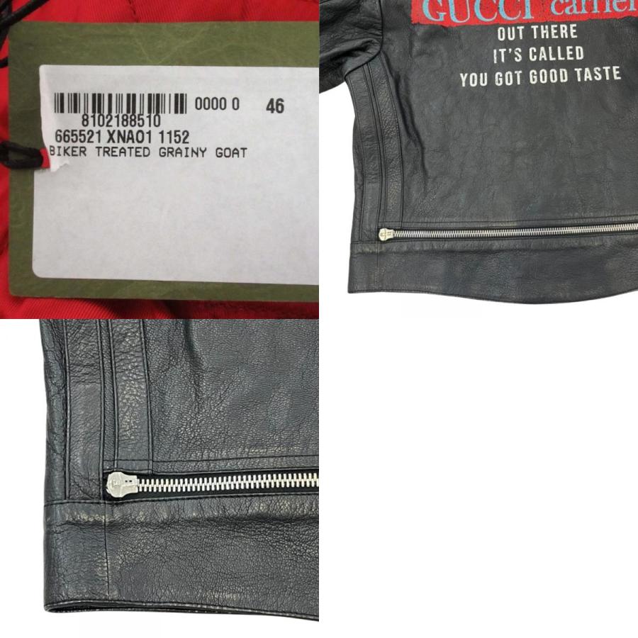 GUCCI（グッチ） 良品 YOU GOT GOOD TASTE バックプリント レザー 