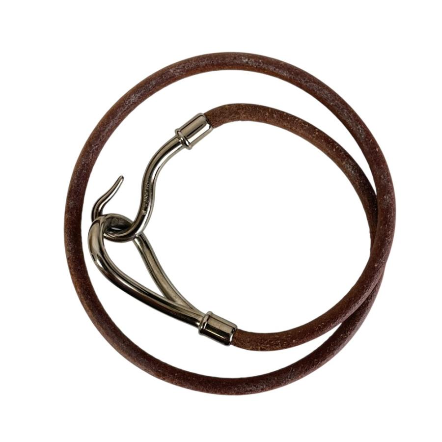 HERMES 美品 エルメス ジャンボ レザー チョーカー ネックレス