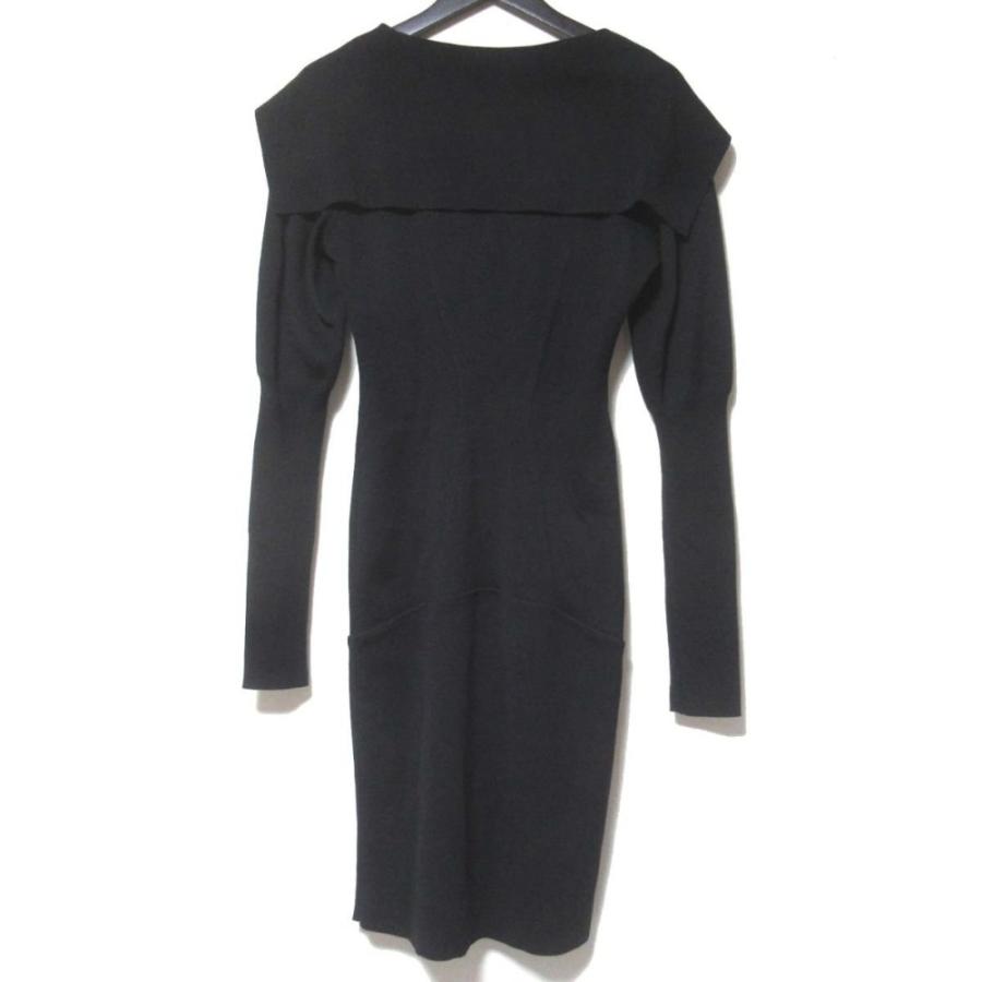 新品未使用★アライア ALAÏA ブラックドレス ワンピース ALAIA（アライア） 美品 ヴィンテージ ひざ丈 セーラーカラー ビッグ
