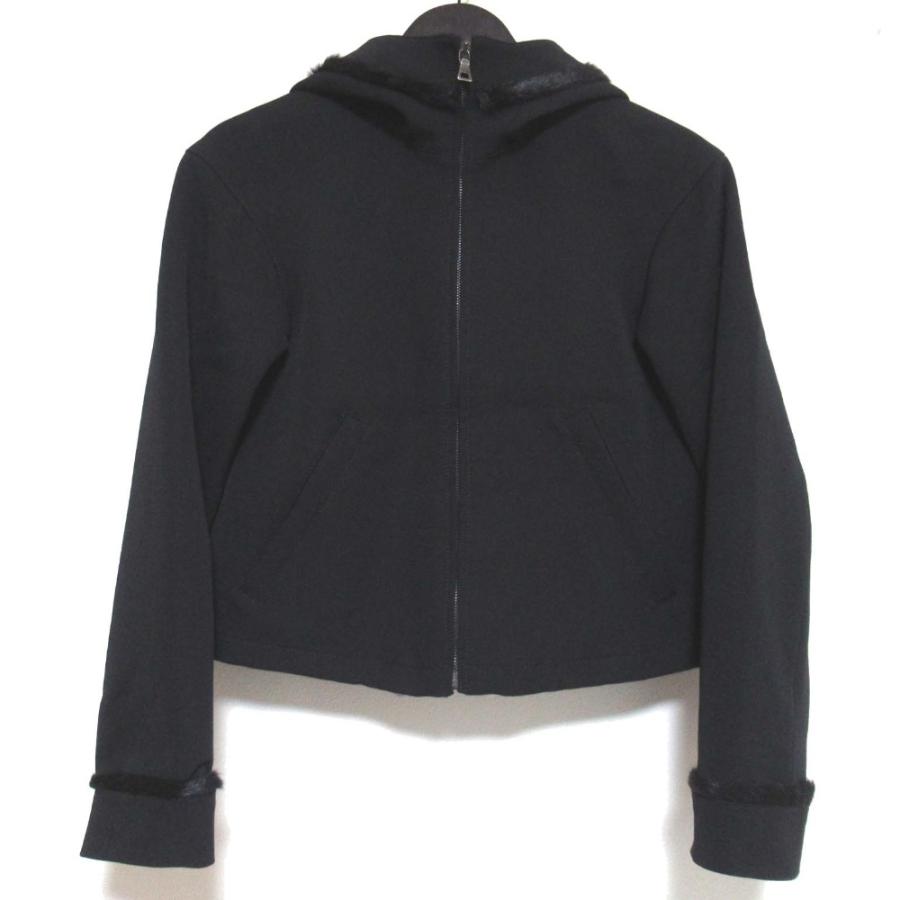 美品 PRADA SPORT プラダスポーツ ナイロン ゴートファートリム ジップ 