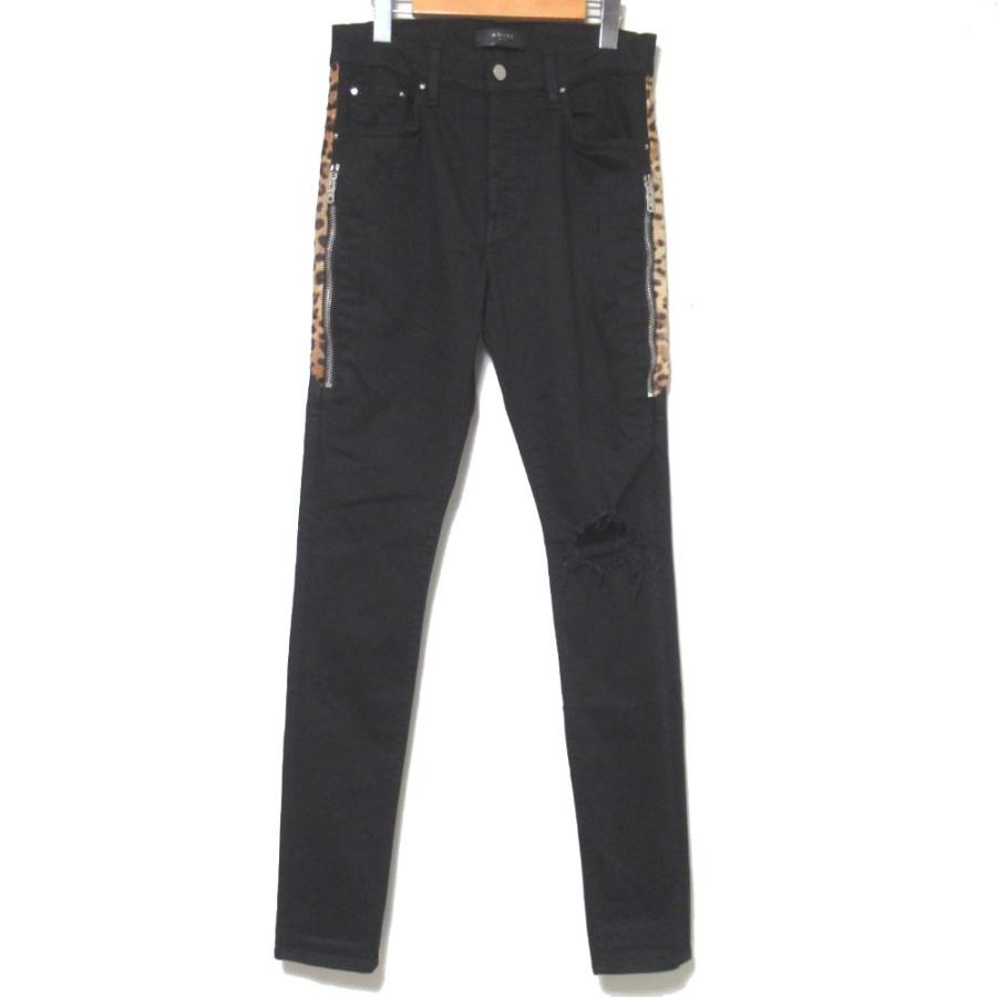 AMIRI（アミリ） 美品 レオパード柄 ハラコ 切り替え クラッシュ加工