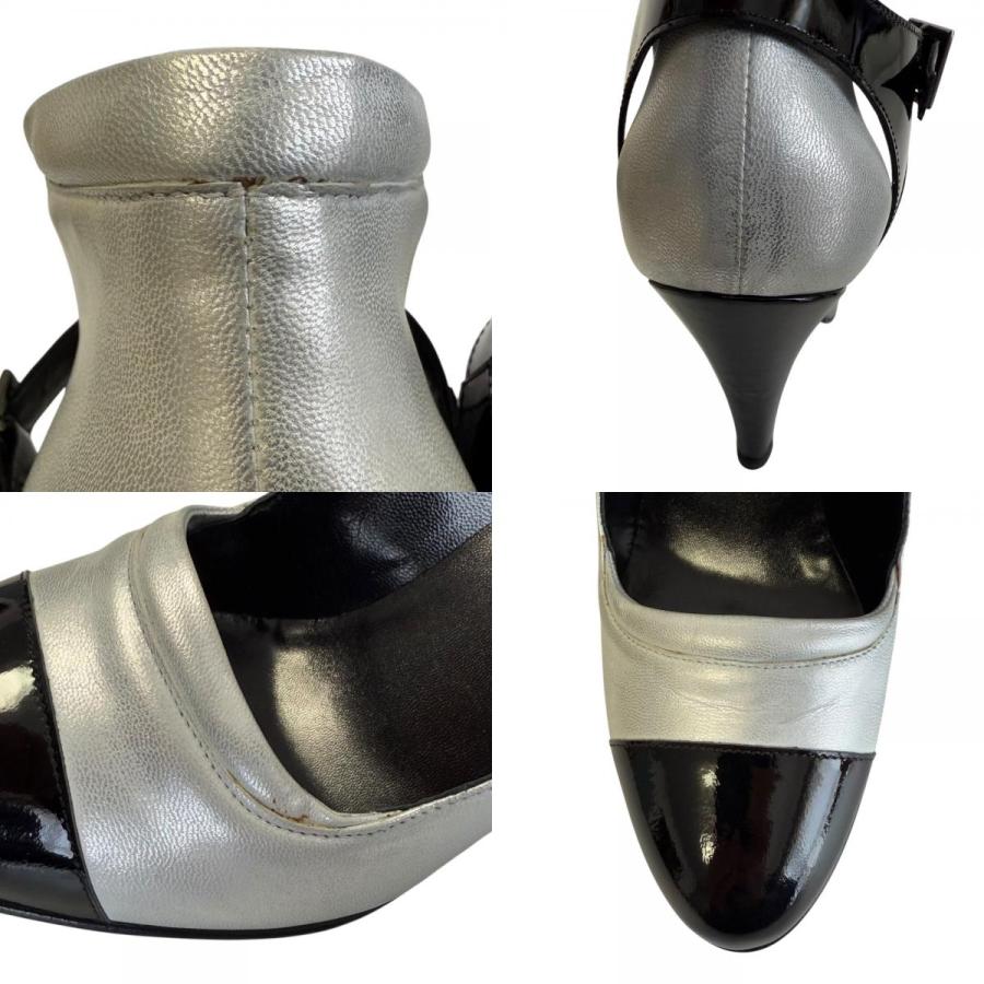 シャネル パンプス 37 1/2 レザー×パテント 美品 楽天市場】CHANEL シャネル パンプス レザー パテントレザー