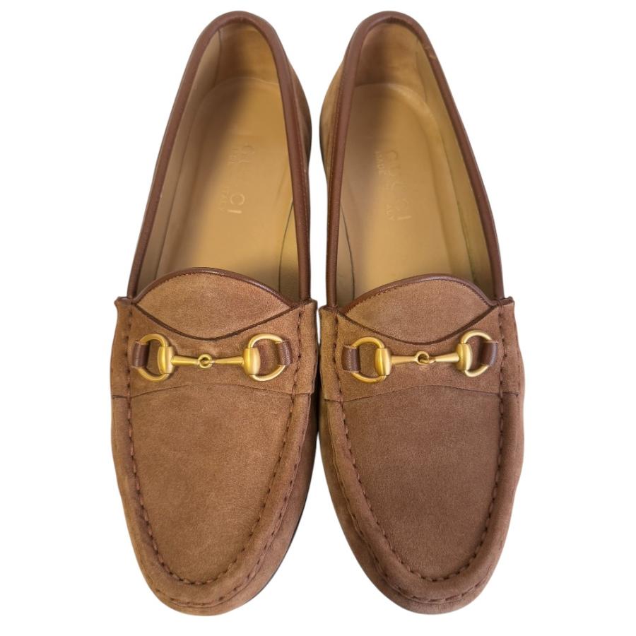 GUCCI 美品 グッチ スエードレザー ホースビットローファー シューズ 