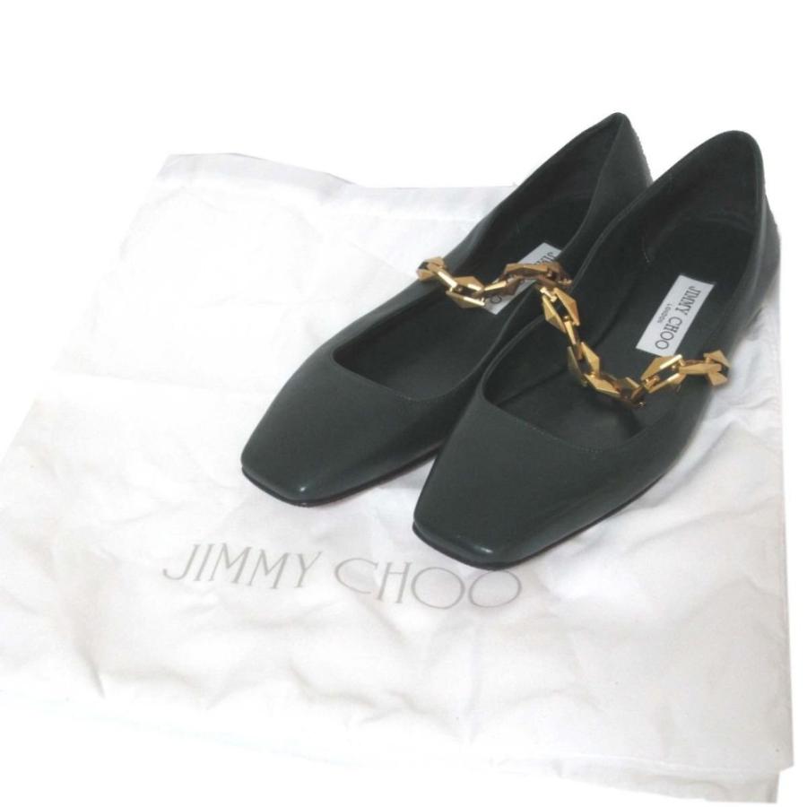 JIMMY CHOO 美品 23AW ジミーチュウ Diamond Tilda Flat ナッパ
