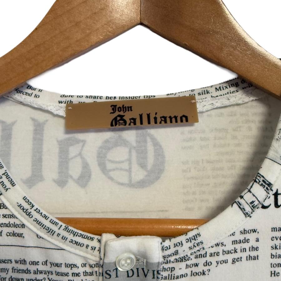 John Galliano（ジョンガリアーノ） 美品 ニュースペーパー柄 長袖