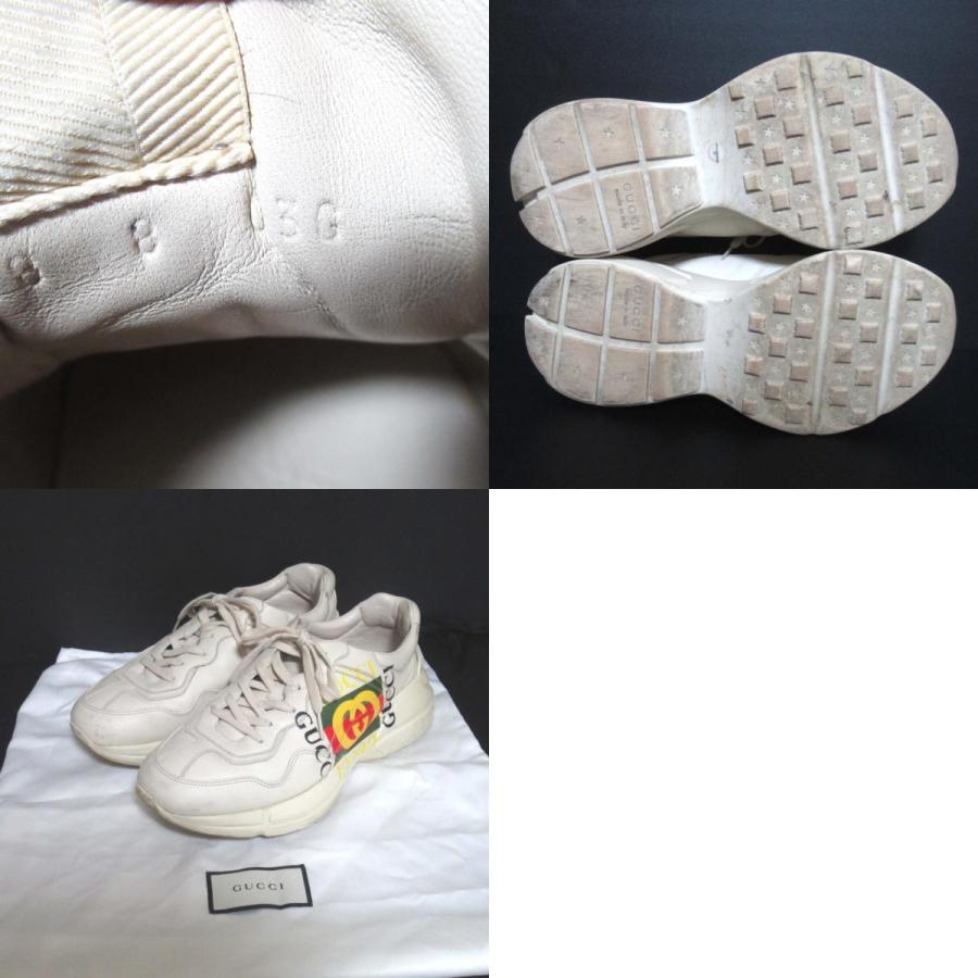 GUCCI（グッチ） 良品 Rhyton ライトン ロゴプリント レザー ダッド 