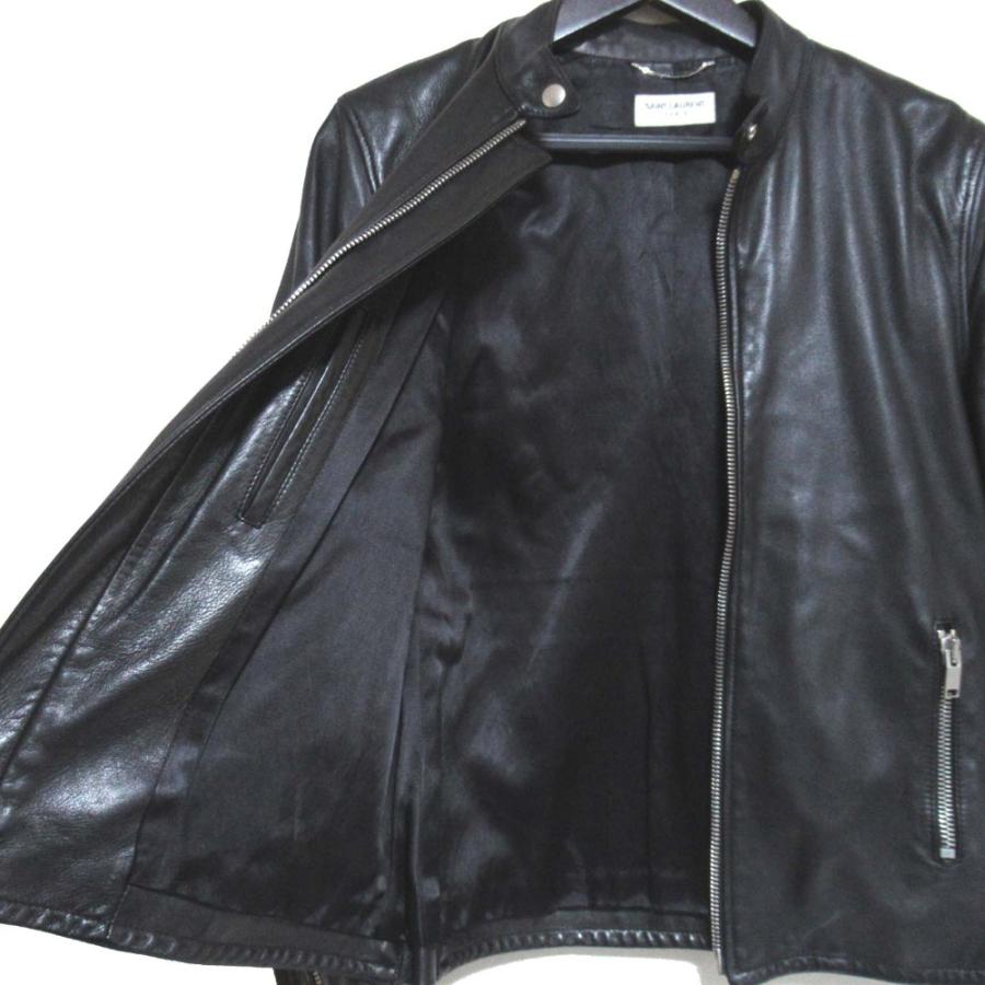 美品 SAINT LAURENT PARIS サンローランパリ ラムレザー シングル
