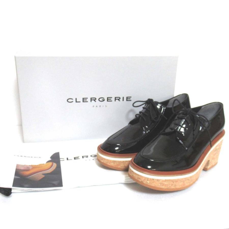 未使用 CLERGERIE クレジュリー ANJA8 パテントレザー コルクソール 