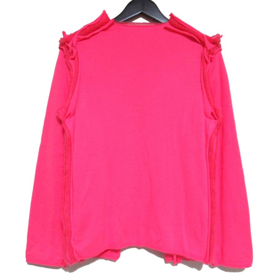 COMME des GARCONS - 美品 COMME des GARCONS コムデギャルソン オープンフロント ボタンレス ニット デザインカーディガン GB-N006 Mサイズ ピンク レディース 古着 中古 USED COMME des GARCONS 美品 コムデギャルソン オープンフロント