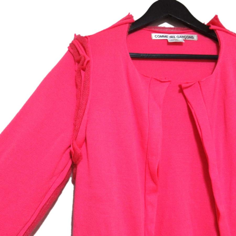 COMME des GARCONS - 美品 COMME des GARCONS コムデギャルソン オープンフロント ボタンレス ニット デザインカーディガン GB-N006 Mサイズ ピンク レディース 古着 中古 USED COMME des GARCONS 美品 コムデギャルソン オープンフロント