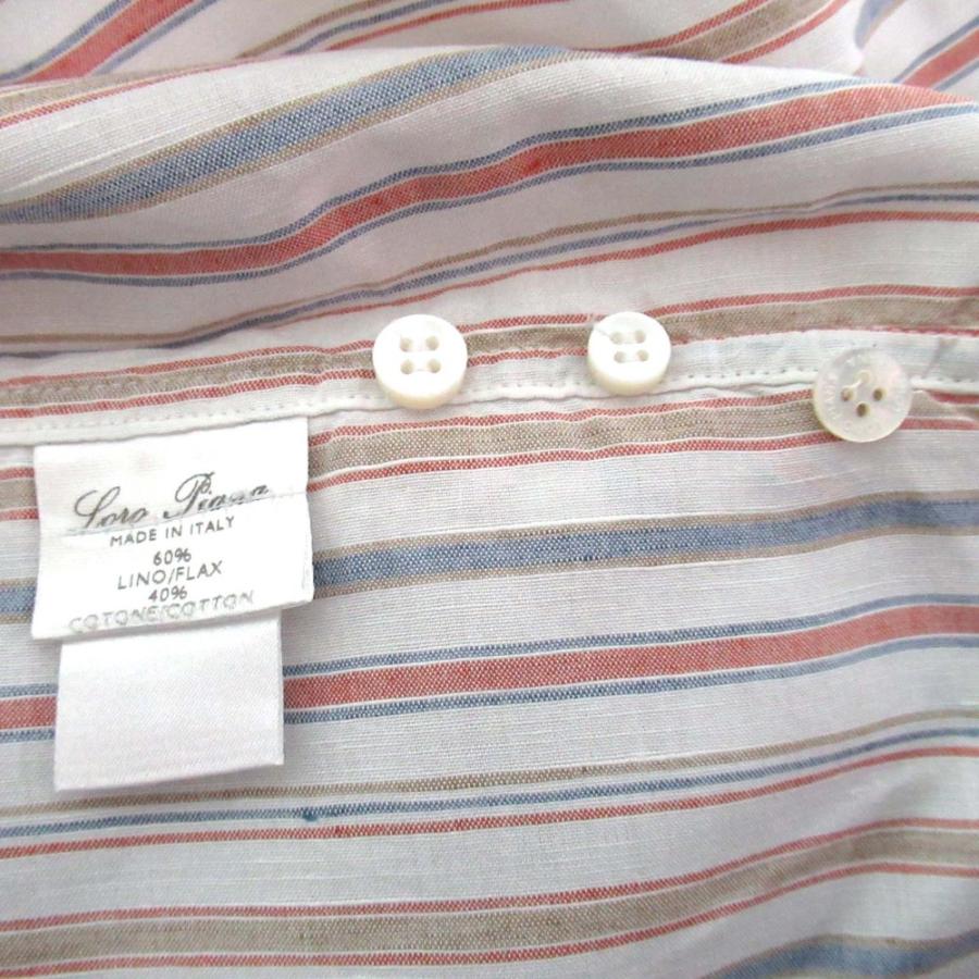 【美品】Loro Piana ストライプ リネン 長袖シャツ ロロピアーナ Loro Piana（ロロピアーナ） 美品 ストライプ柄 リネンコットン ロング