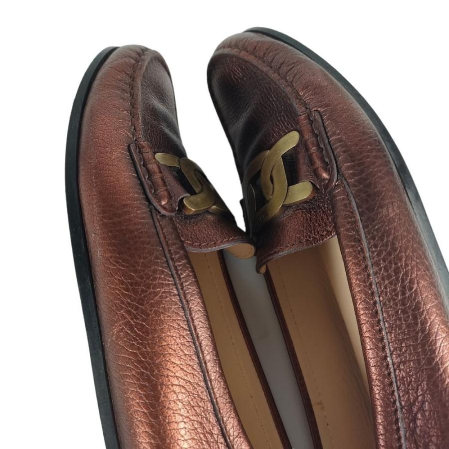 美品 TOD'Sトッズ ケイト コミノ チェーンリンク レザー ドライビング