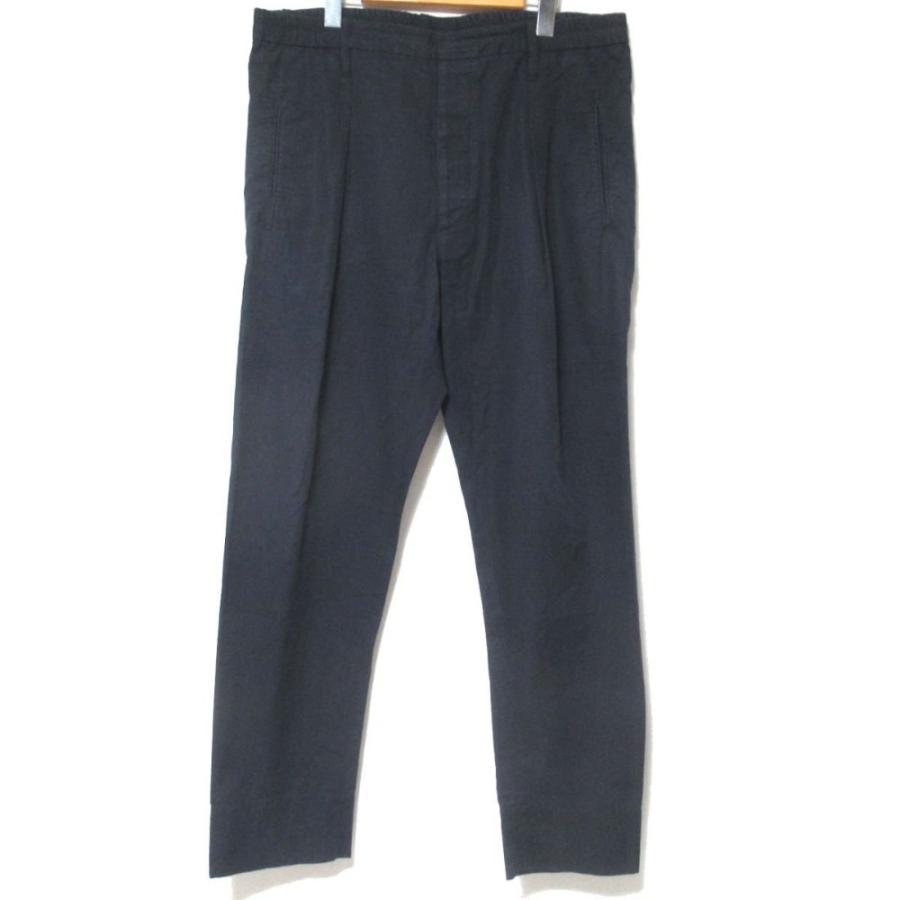 LEMAIRE ルメール テーパードパンツ コットンリネン ブラック LEMAIRE 美品 ルメール コットン リネンブレンド ドロー