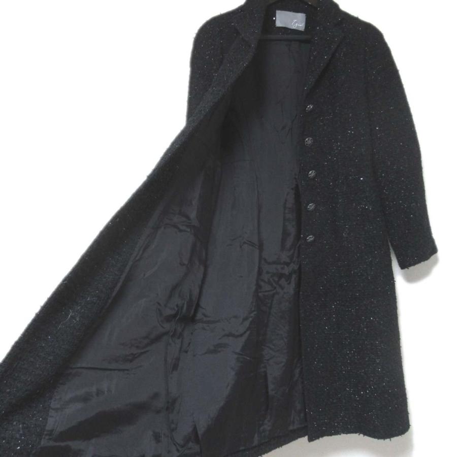 美品 Ignes イネス 銀座マギー 飾りボタン シングル ツイード コート
