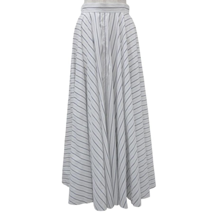 ALAIA 美品 アライア ストライプ ボリューム フレア ロング
