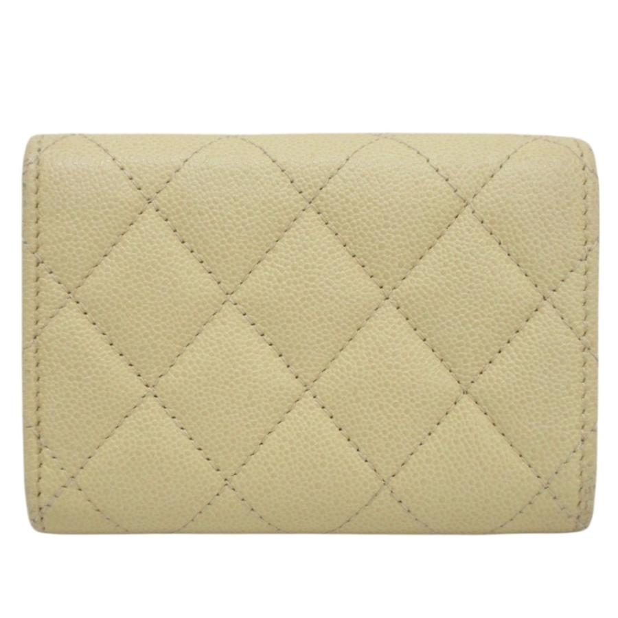 CHANEL 美品 シャネル ココマーク マトラッセ キャビアスキン レザー