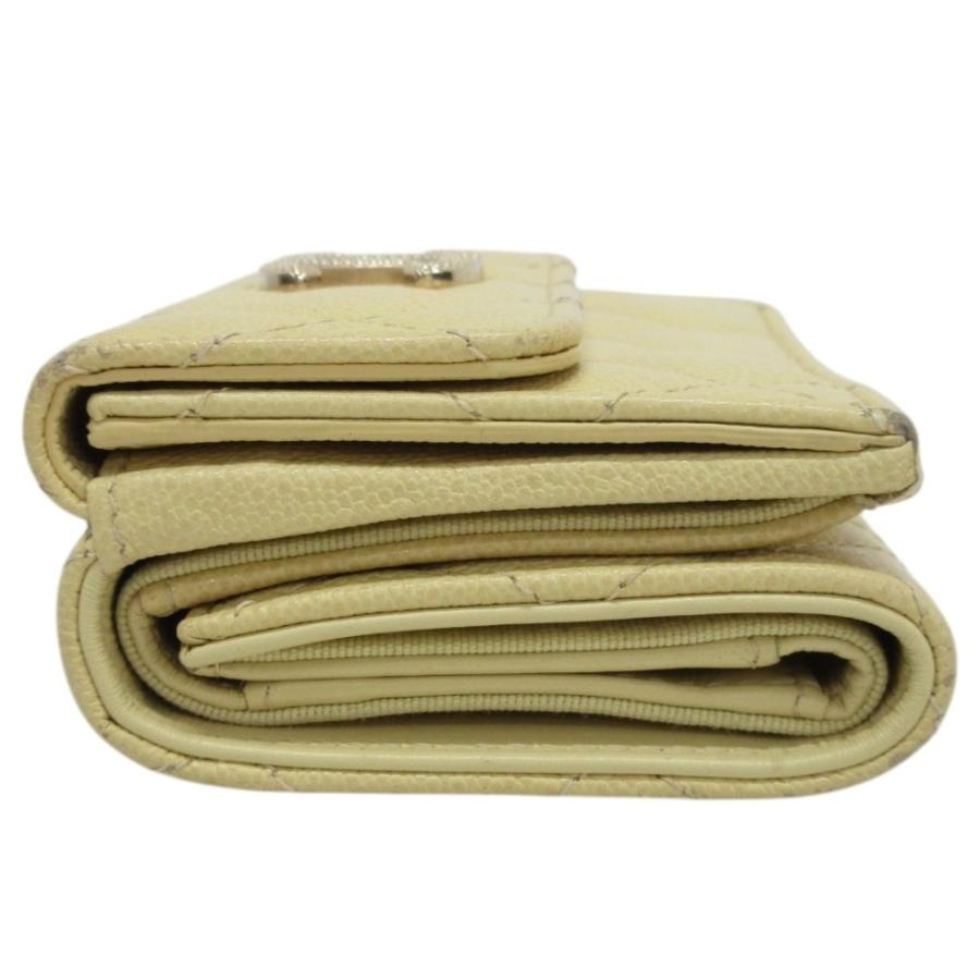 CHANEL 美品 シャネル ココマーク マトラッセ キャビアスキン レザー