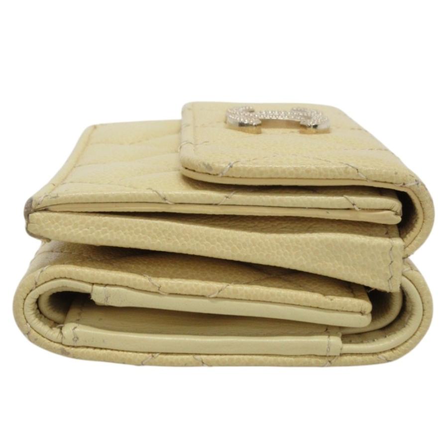 CHANEL 美品 シャネル ココマーク マトラッセ キャビアスキン レザー