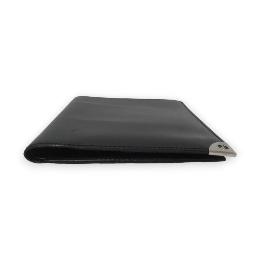 美品 dunhill ダンヒル レザー 二つ折り カードケース 財布 ブラック×シルバー金具 メンズ 古着 中古 USED dunhill（ダンヒル） 美品 レザー 二つ折り カードケース 財布
