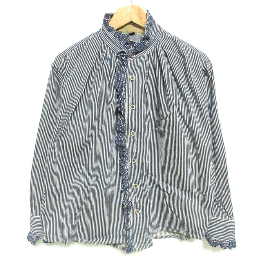 美品 45R フォーティーファイブアール ストライプ 小麦デニムの