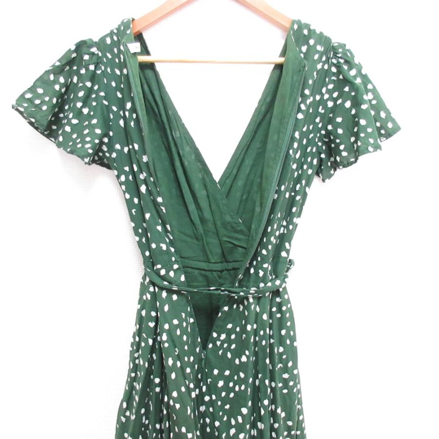 MARIHA グリーンドット柄ロングドレス MARIHA ほぼ美品 マリハ マドモアゼルのドレス ロング フレア