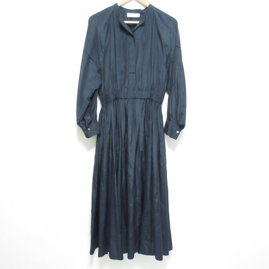 ebure 美品 22SS ebure エブール ライトシルクコットン バンドカラー 