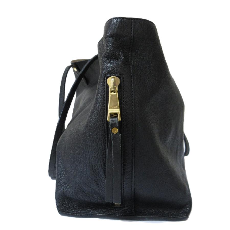 Chloe クロエ トートバッグ ディラン - ブラック レザー レディース ショルダーバッグ ゴールド金具【本物保証】 Chloe - Chloe クロエ トートバッグ ディラン - ブラック レザー