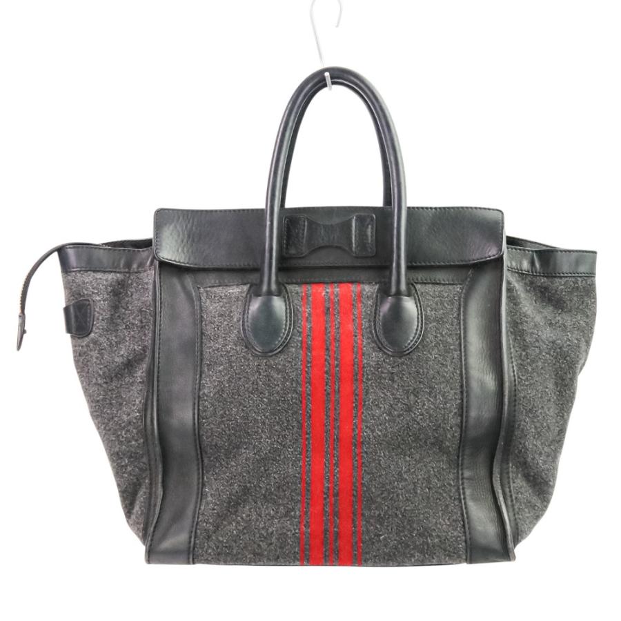 CELINE（セリーヌ） レザー ウール ラゲージ ミニ ショッパー トート 