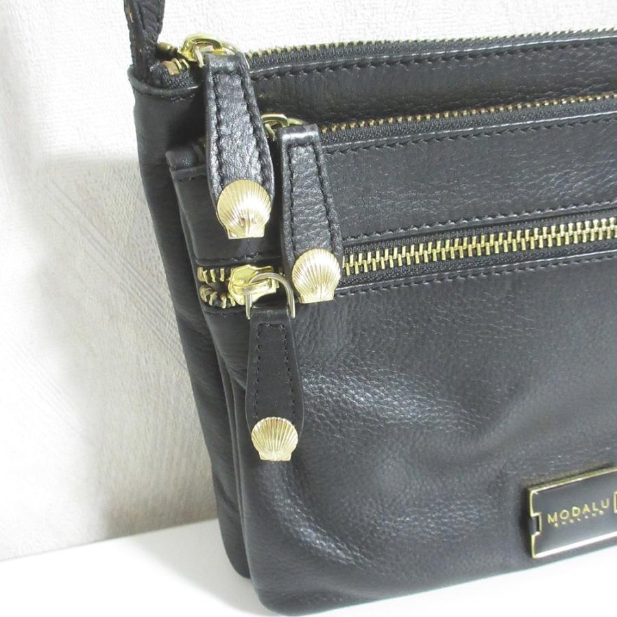 MODALU（モダルー） 美品 モダール レザー ショルダーバッグ ブラック 