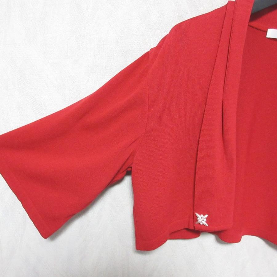 美品✨Rene ルネ パール パフスリーブ ビジュー ボレロ 短丈 濃紺 Rene（ルネ） 美品 パールビジュー ハーフスリーブ ニットボレロ