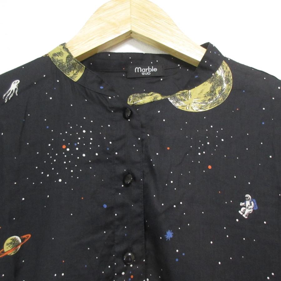 Marble SUD 宇宙柄 ブラックワンピース marble SUD（マーブルシュッド） 美品 Universal Dot 宇宙柄