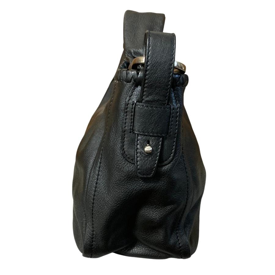 【美品】SAZABY サザビー 編み込みレザー ショルダーバッグ ブラック 本革 SAZABY（サザビー） 美品 レザー ワンショルダーバッグ ブラック