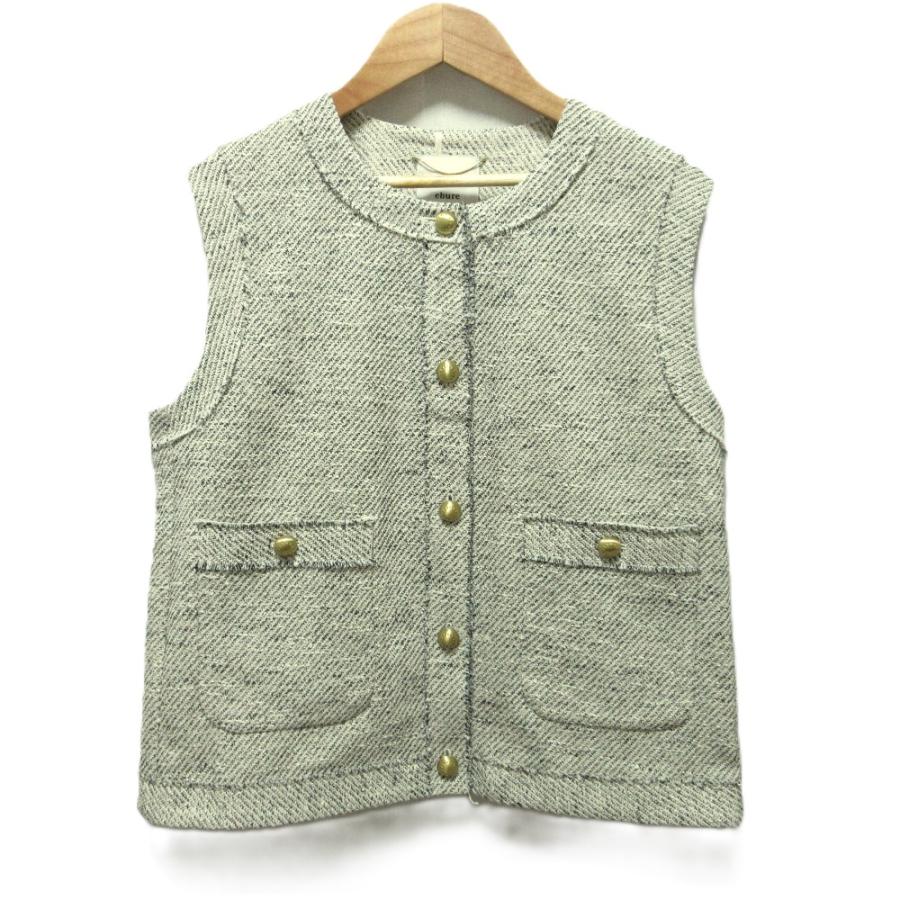 ebure 美品 23AW ebure エブール 金ボタン コットンツィードツイル