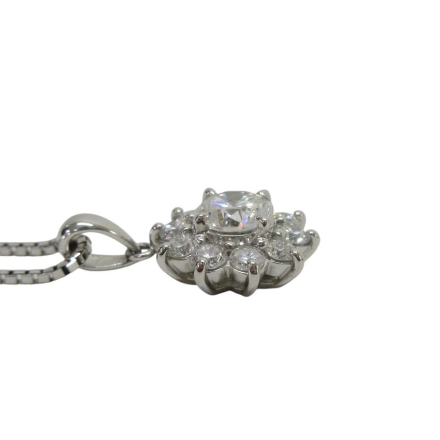 美品 PT850 ダイヤモンド トップ 0.669CT 0.58CT ネックレス
