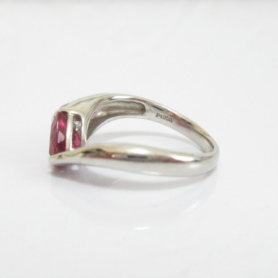 良品 ノーブランド Pt900 ピンクトルマリン 0.98Ct ダイヤモンド0.11Ct 