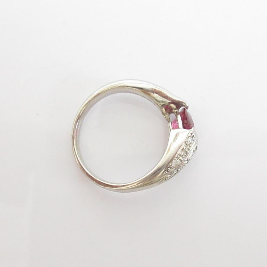 良品 ノーブランド Pt900 ピンクトルマリン 0.98Ct ダイヤモンド0.11Ct 