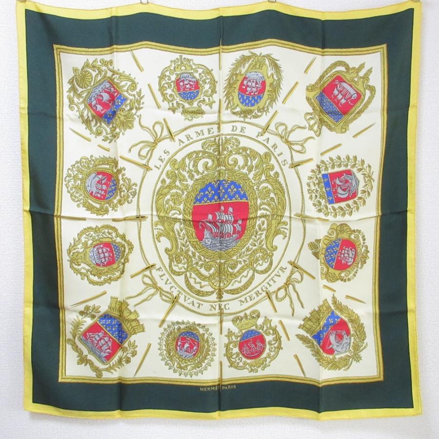 HERMES 良品 エルメス カレ90 Les Armes de paris パリの勲章