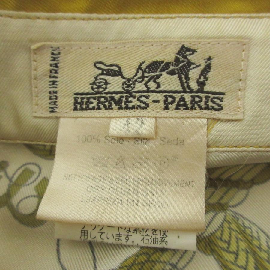 HERMES 美品 クリーニング済 エルメス clic clac カレ シルク100% 長袖 