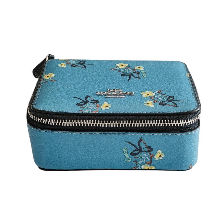 COACH（コーチ） 良品 レザー 花柄 ラウンドファスナー ジュエリー