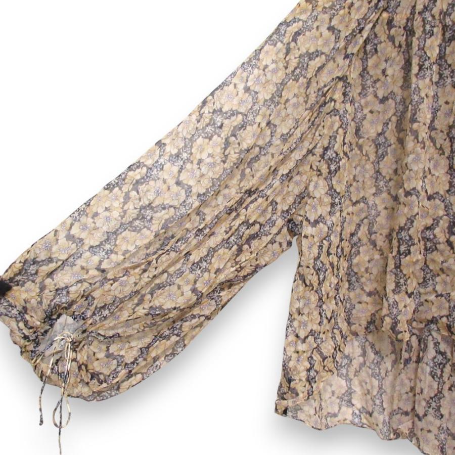 DRAWER 美品 22AW ドゥロワー シルク100％ フラワープリント 長袖 