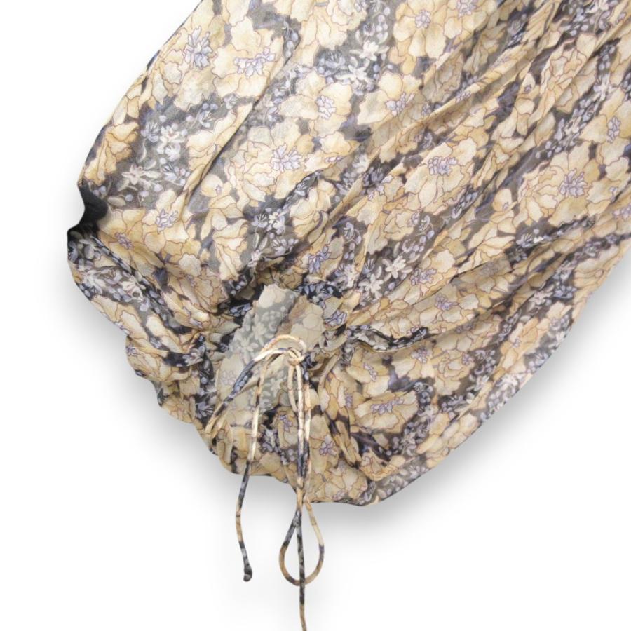 Drawer - Drawerシルクフラワープリントブラウス Drawer ドゥロワー フラワー プリント ボウタイ シルク ブラウス