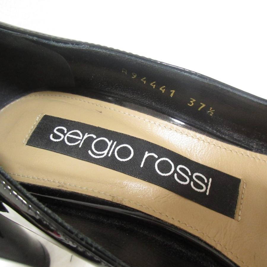 Sergio rossi（セルジオロッシ） 美品 ANDREA パテントレザー スクエア