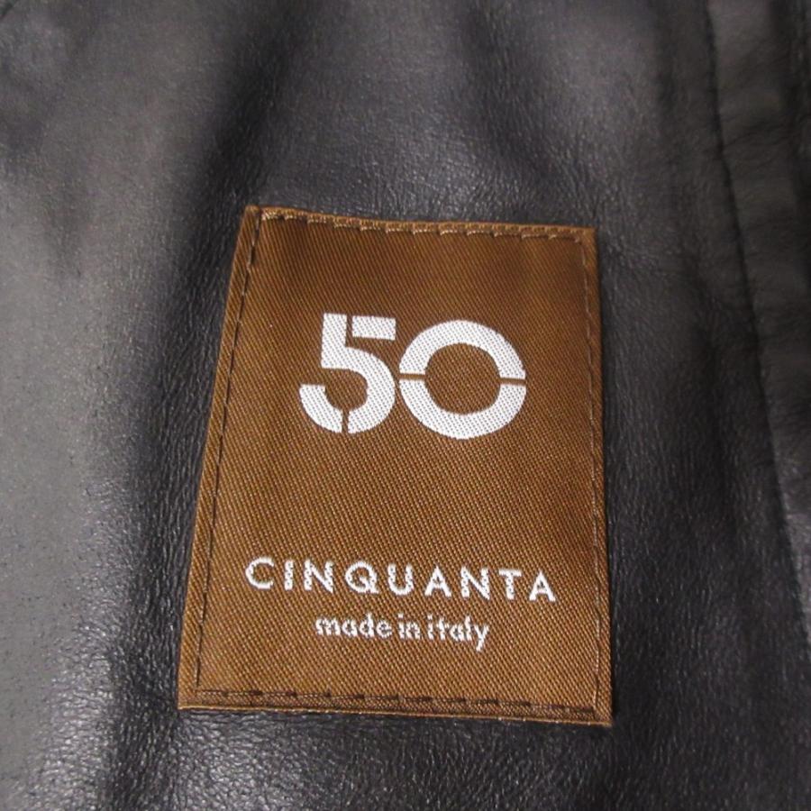 CINQUANTA（チンクワンタ） 美品 チンクアンタ ラムレザー ノーカラー