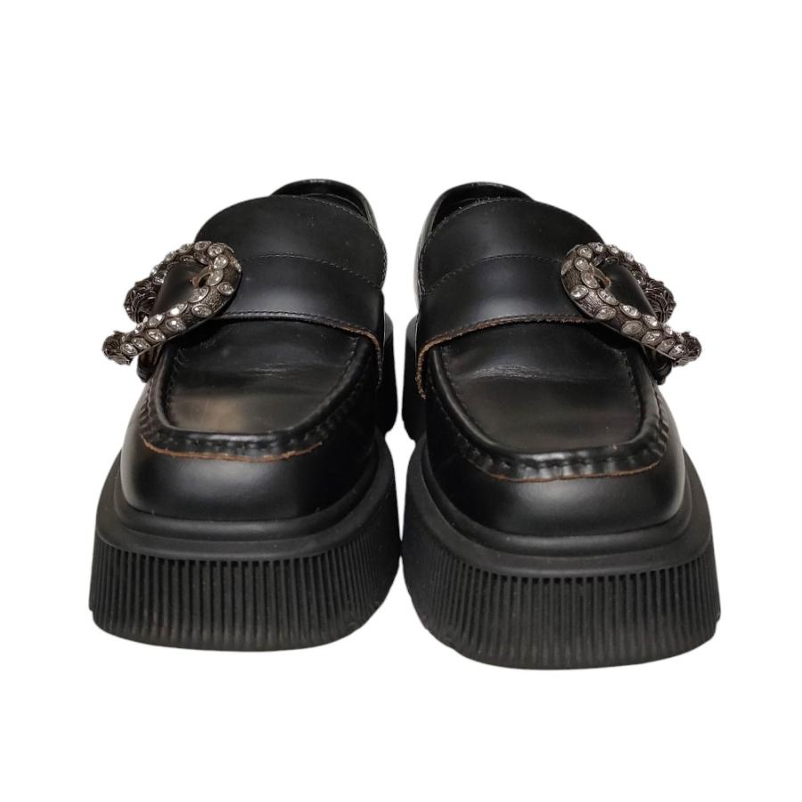 GUCCI グッチ ローファー レザー レディース 黒/ブラック #35 GUCCI - GUCCI(グッチ) ローファー 35 1/2C レディース ホース