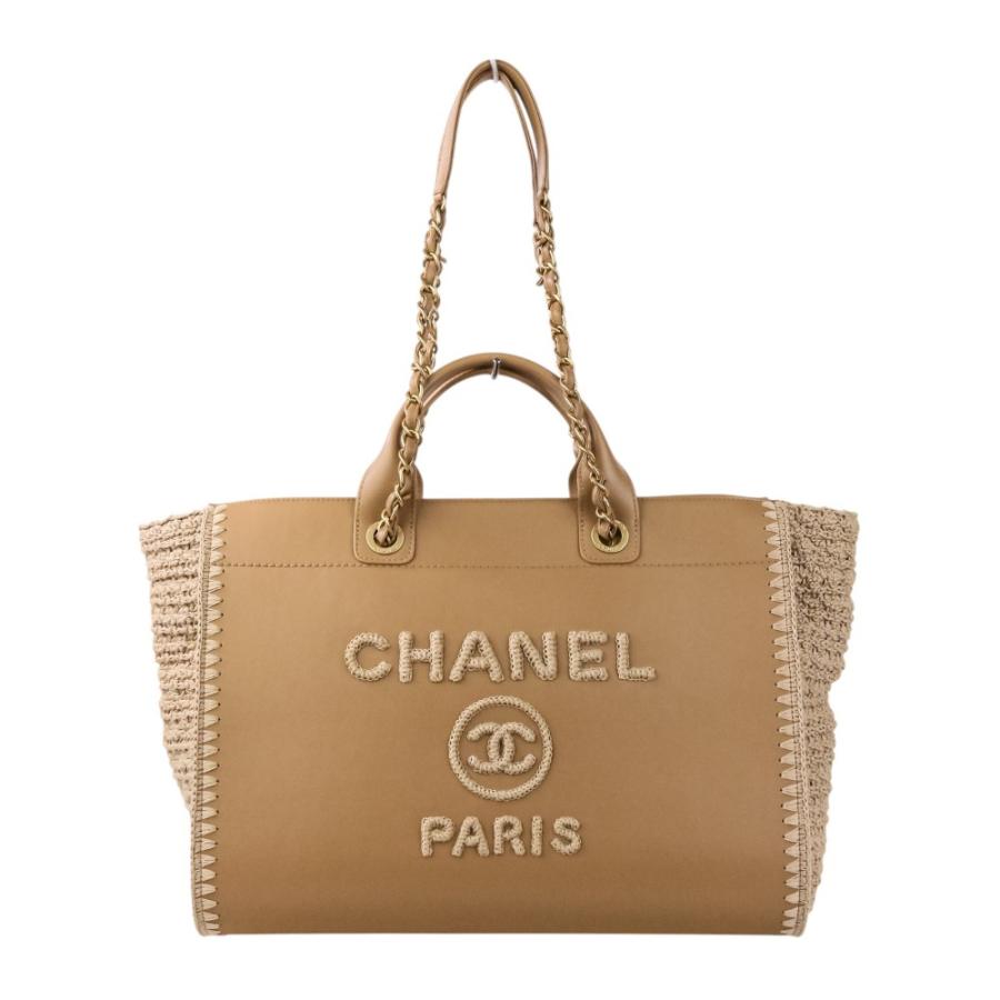 CHANEL（シャネル） 美品 ドーヴィルGM チェーントートバッグ カーフ