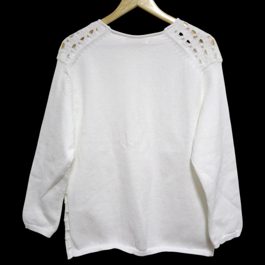美品 25SS COMME des GARCONS コムデギャルソン コムコム カットアウト 長袖 ニット セーター RO-N516 Sサイズ ホワイト レディース 古着 中古 USED COMME des GARCONS 美品 25SS コムデギャルソン コムコム カットアウト