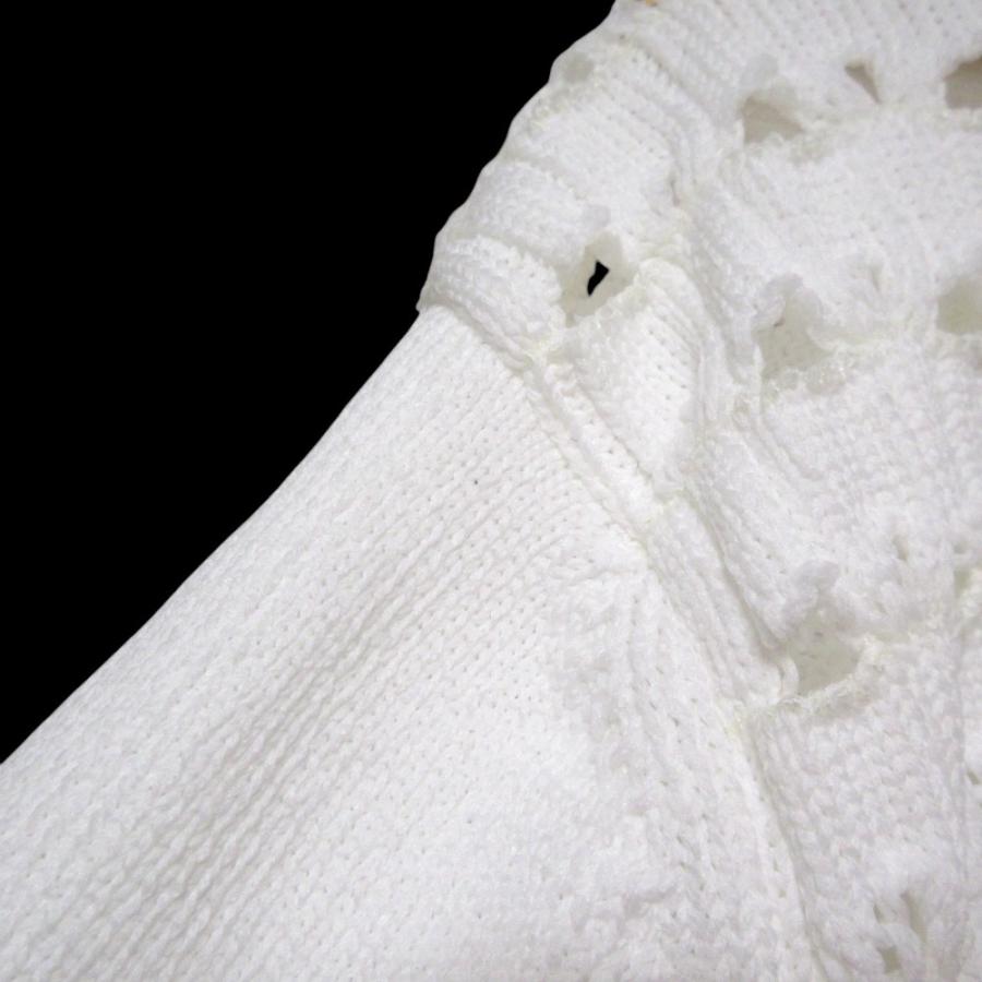 美品 25SS COMME des GARCONS コムデギャルソン コムコム カットアウト 長袖 ニット セーター RO-N516 Sサイズ ホワイト レディース 古着 中古 USED COMME des GARCONS COMME des GARCONS - 美品 25SS COMME des GARCONS
