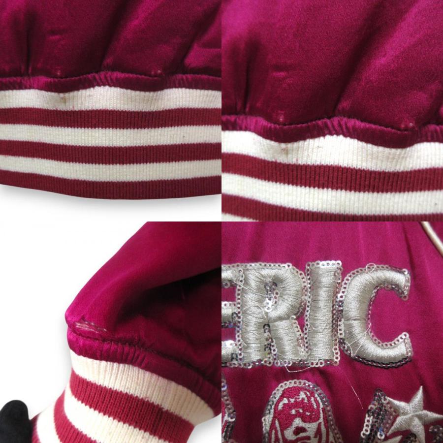 HYSTERIC GLAMOUR - 良品 HYSTERIC GLAMOUR ヒステリックグラマー シルク スーベニアスパンコール 中綿ジャケット ブルゾン スカジャン サイズF ピンク系 レディース 古着 中古 USED HYSTERIC GLAMOUR（ヒステリックグラマー） 良品 シルク100